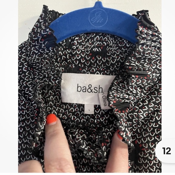 ba&sh Black and Gray Patterned Blouse Size L - Picture 5 of 7